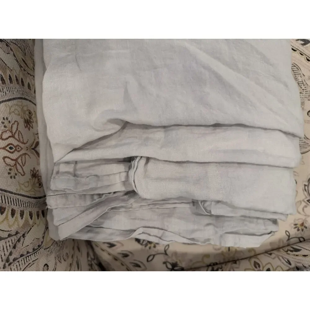 Parachute King/cal King Grey Linen Flat Sheet NEW